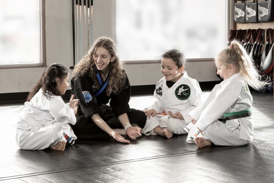 Miss Audrey Keeley with kids