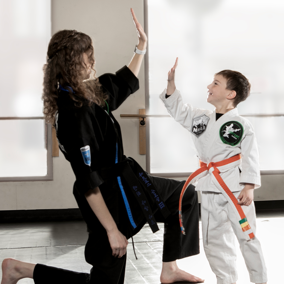 Audrey Keeley with Karate Kid