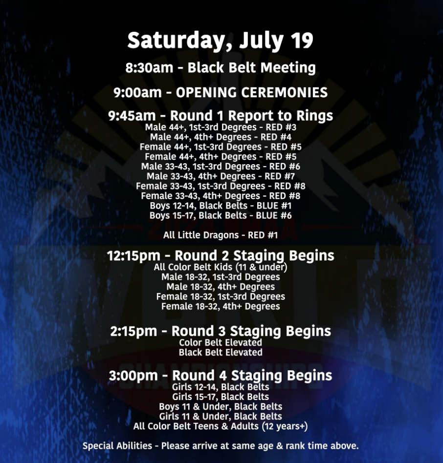 Saturday July 19