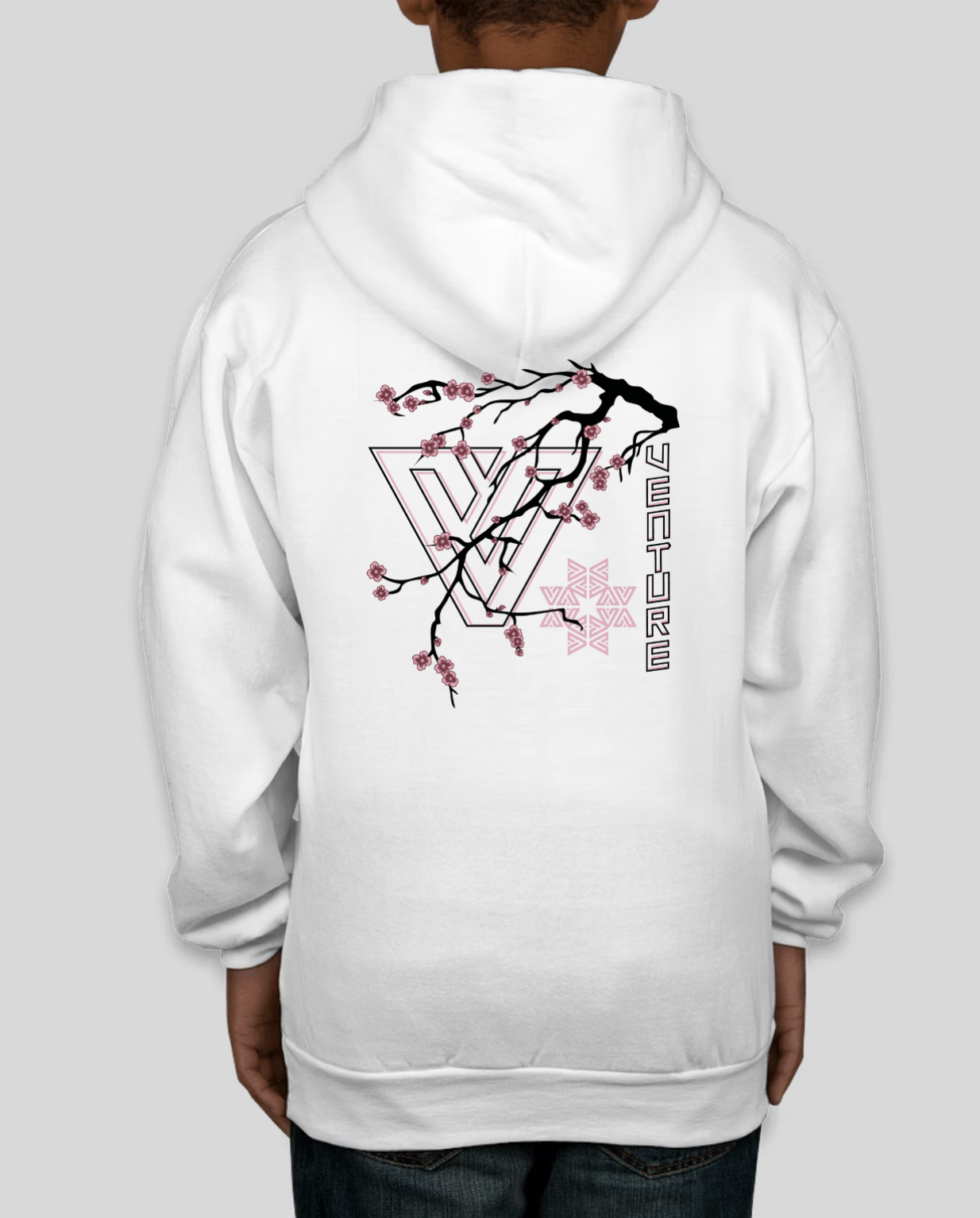 White Double Logo Hoodie 2026 Back