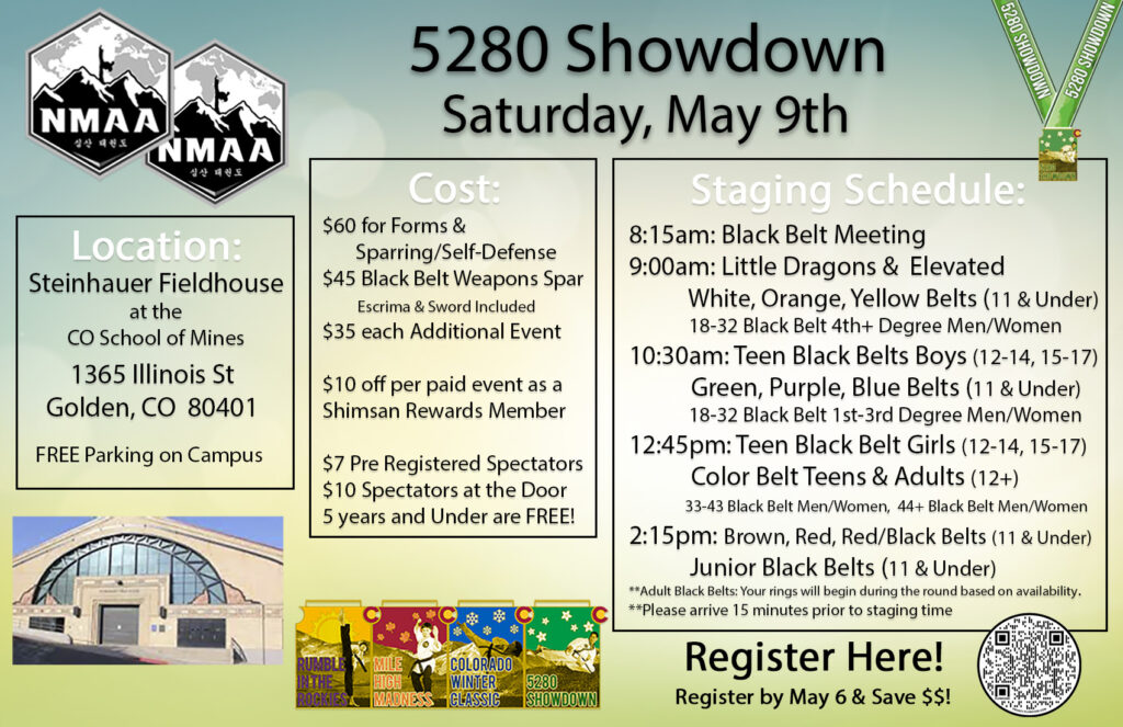 5280 Showdown event details at Steinhauer Fieldhouse, May 9th.