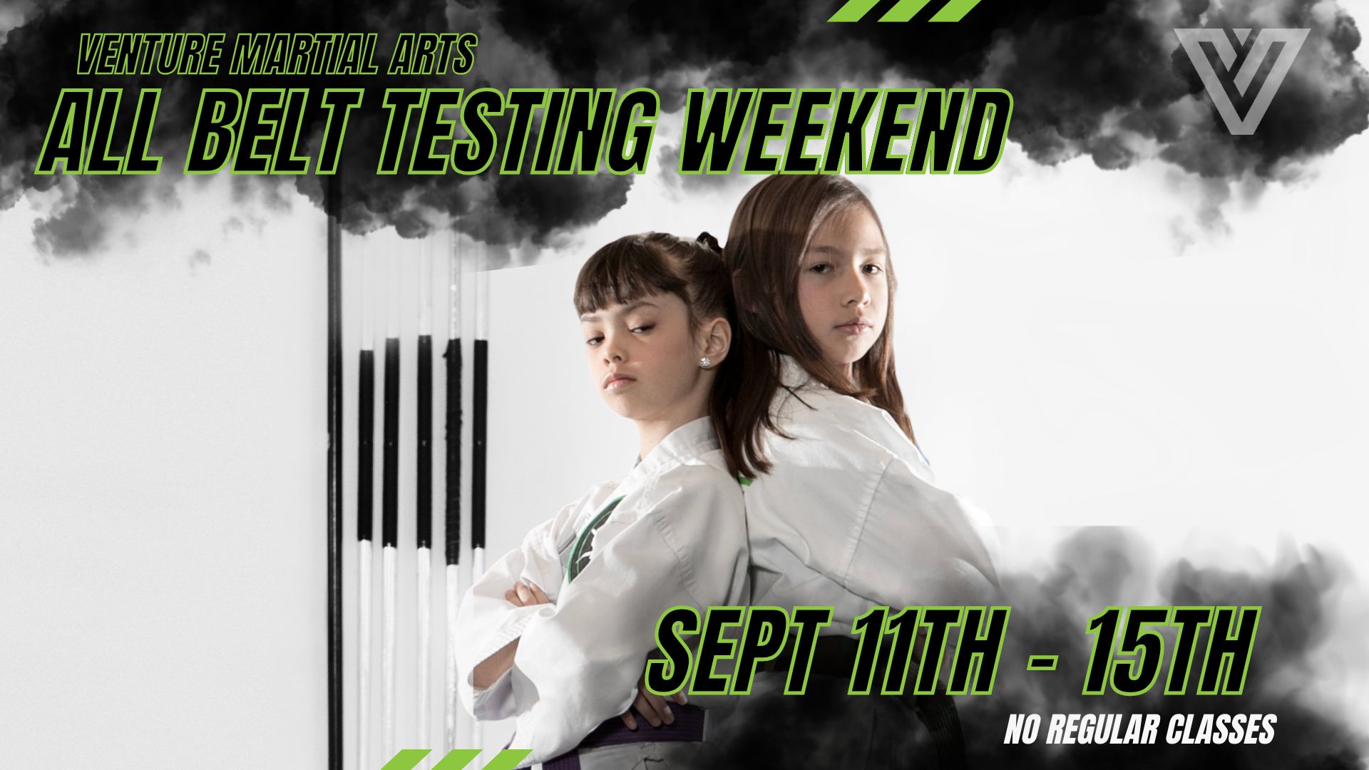 All Belt Testing Weekend at Venture Martial Arts, Sept 11-15.